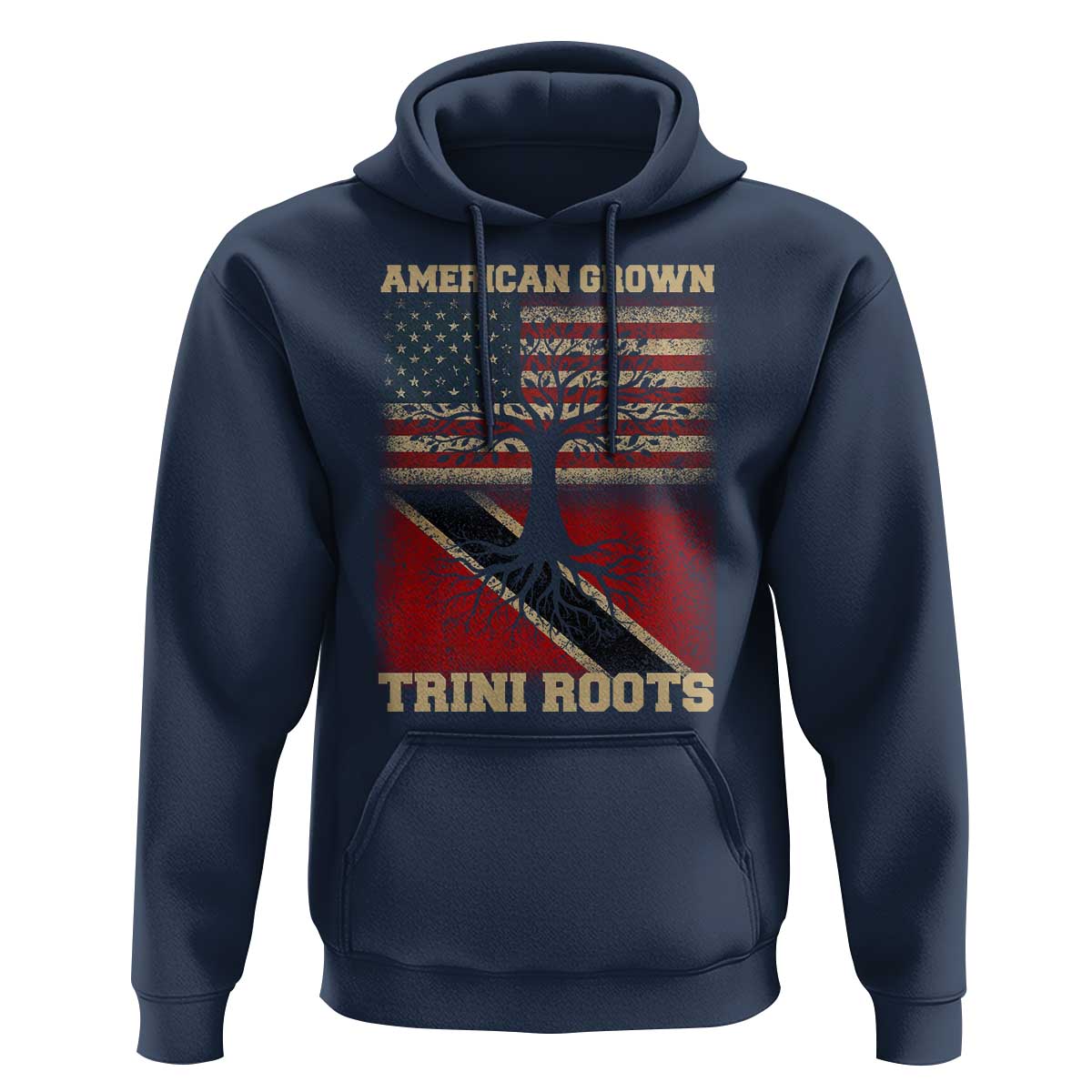 American Grown Trini Roots Hoodie Trinidad and Tobago USA Flag Trinidadian Proud Us - Wonder Print Shop