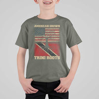 American Grown Trini Roots T Shirt For Kid Trinidad and Tobago USA Flag Trinidadian Proud Us - Wonder Print Shop
