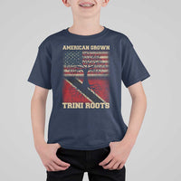 American Grown Trini Roots T Shirt For Kid Trinidad and Tobago USA Flag Trinidadian Proud Us - Wonder Print Shop