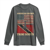 American Grown Trini Roots Long Sleeve Shirt Trinidad and Tobago USA Flag Trinidadian Proud Us - Wonder Print Shop