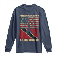 American Grown Trini Roots Long Sleeve Shirt Trinidad and Tobago USA Flag Trinidadian Proud Us - Wonder Print Shop