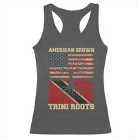 American Grown Trini Roots Racerback Tank Top Trinidad and Tobago USA Flag Trinidadian Proud Us - Wonder Print Shop