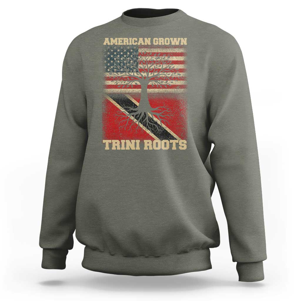 American Grown Trini Roots Sweatshirt Trinidad and Tobago USA Flag Trinidadian Proud Us - Wonder Print Shop