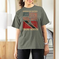 American Grown Trini Roots T Shirt For Women Trinidad and Tobago USA Flag Trinidadian Proud Us - Wonder Print Shop