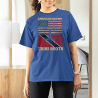 American Grown Trini Roots T Shirt For Women Trinidad and Tobago USA Flag Trinidadian Proud Us - Wonder Print Shop