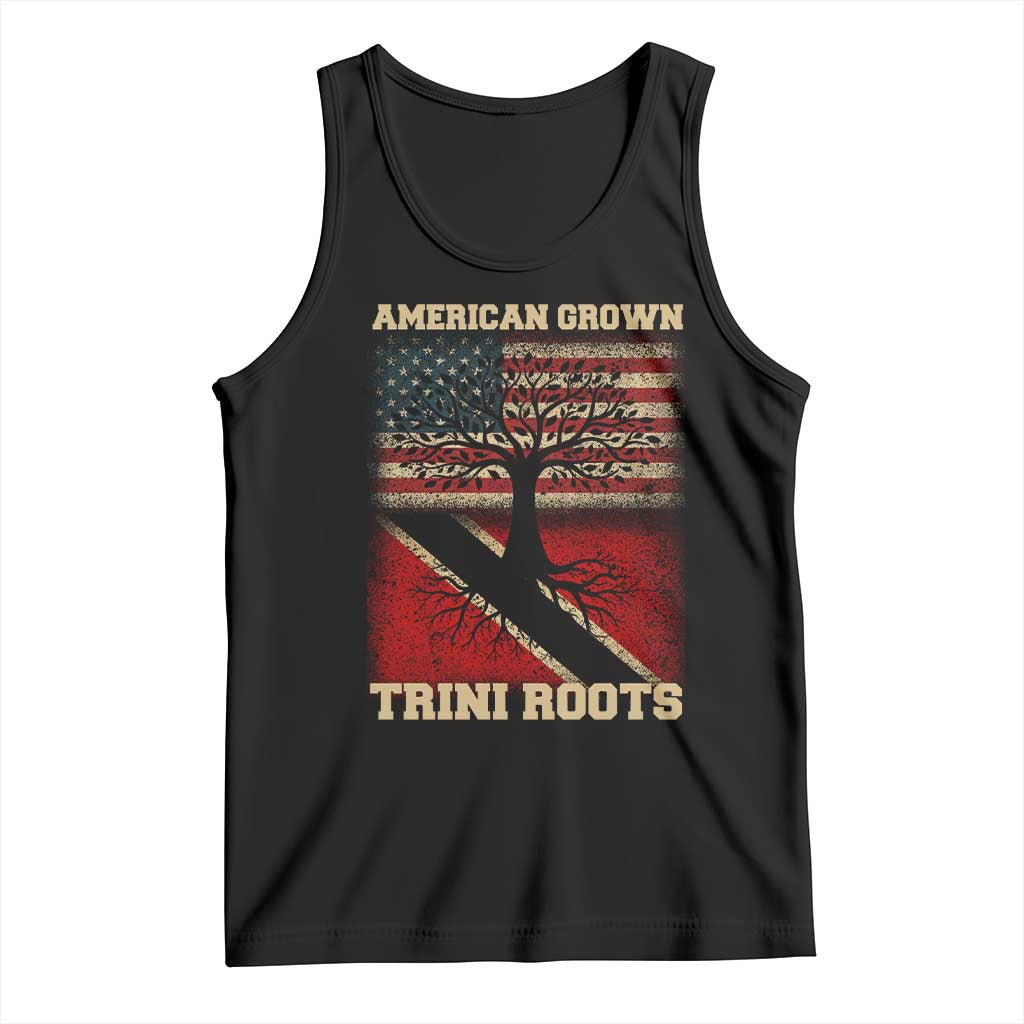 American Grown Trini Roots Tank Top Trinidad and Tobago USA Flag Trinidadian Proud Us - Wonder Print Shop