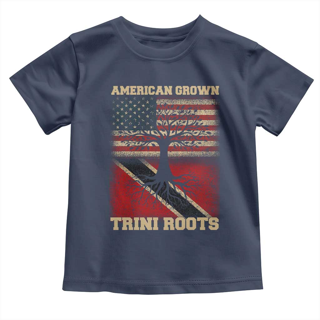 American Grown Trini Roots Toddler T Shirt Trinidad and Tobago USA Flag Trinidadian Proud Us - Wonder Print Shop