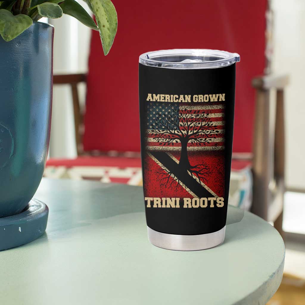 American Grown Trini Roots Tumbler Cup Trinidad and Tobago USA Flag Trinidadian Proud Us - Wonder Print Shop