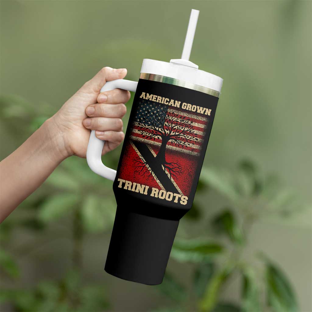 American Grown Trini Roots Tumbler With Handle Trinidad and Tobago USA Flag Trinidadian Proud Us - Wonder Print Shop