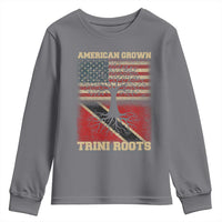 American Grown Trini Roots Youth Sweatshirt Trinidad and Tobago USA Flag Trinidadian Proud Us - Wonder Print Shop