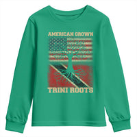 American Grown Trini Roots Youth Sweatshirt Trinidad and Tobago USA Flag Trinidadian Proud Us - Wonder Print Shop