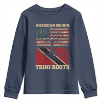American Grown Trini Roots Youth Sweatshirt Trinidad and Tobago USA Flag Trinidadian Proud Us - Wonder Print Shop