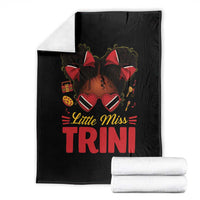 Little Miss Trinidad And Tobago Throw Blanket Afro Black Messy Bun Girl Trini Flag Bow