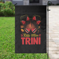 Little Miss Trinidad And Tobago Garden Flag Afro Black Messy Bun Girl Trini Flag Bow