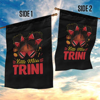Little Miss Trinidad And Tobago Garden Flag Afro Black Messy Bun Girl Trini Flag Bow