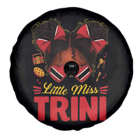 Little Miss Trinidad And Tobago Spare Tire Cover Afro Black Messy Bun Girl Trini Flag Bow