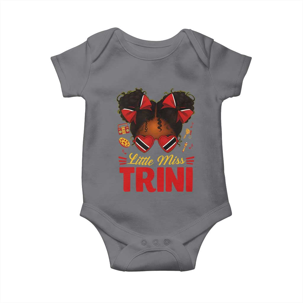 Little Miss Trinidad And Tobago Baby Onesie Afro Black Messy Bun Girl Trini Flag Bow