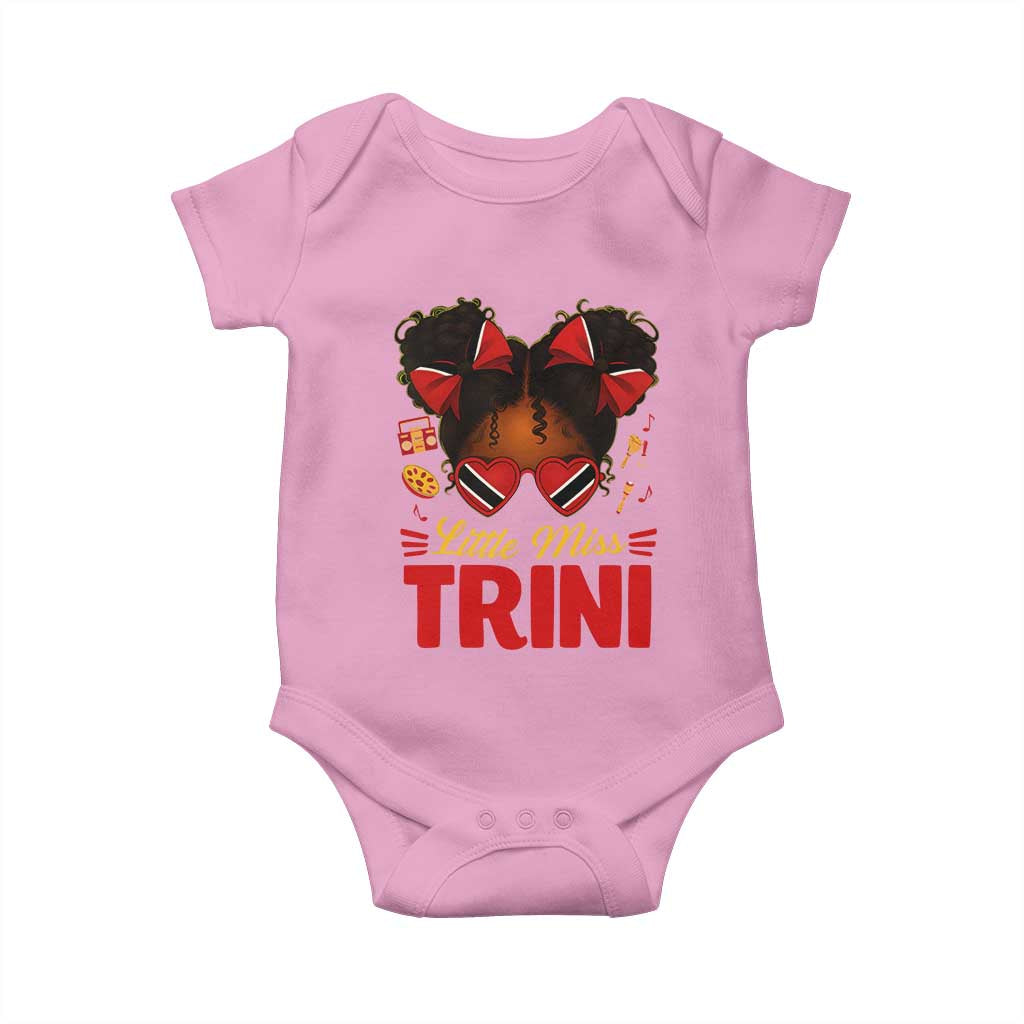 Little Miss Trinidad And Tobago Baby Onesie Afro Black Messy Bun Girl Trini Flag Bow