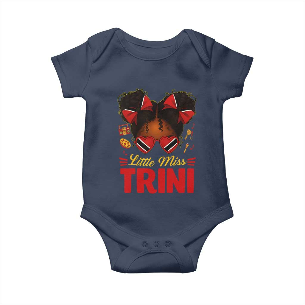 Little Miss Trinidad And Tobago Baby Onesie Afro Black Messy Bun Girl Trini Flag Bow