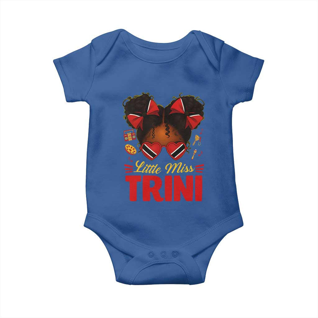 Little Miss Trinidad And Tobago Baby Onesie Afro Black Messy Bun Girl Trini Flag Bow