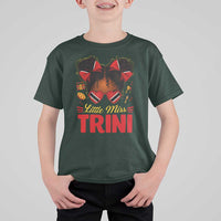 Little Miss Trinidad And Tobago T Shirt For Kid Afro Black Messy Bun Girl Trini Flag Bow