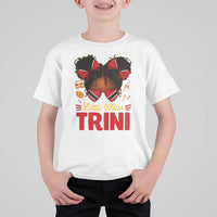 Little Miss Trinidad And Tobago T Shirt For Kid Afro Black Messy Bun Girl Trini Flag Bow