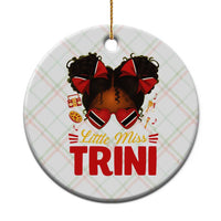 Little Miss Trinidad And Tobago Ceramic Ornament Afro Black Messy Bun Girl Trini Flag Bow