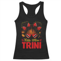 Little Miss Trinidad And Tobago Racerback Tank Top Afro Black Messy Bun Girl Trini Flag Bow