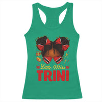 Little Miss Trinidad And Tobago Racerback Tank Top Afro Black Messy Bun Girl Trini Flag Bow