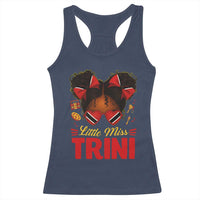 Little Miss Trinidad And Tobago Racerback Tank Top Afro Black Messy Bun Girl Trini Flag Bow