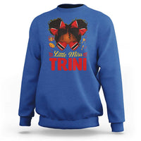 Little Miss Trinidad And Tobago Sweatshirt Afro Black Messy Bun Girl Trini Flag Bow