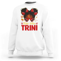 Little Miss Trinidad And Tobago Sweatshirt Afro Black Messy Bun Girl Trini Flag Bow