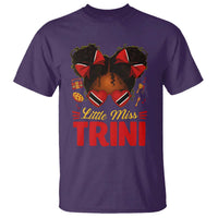 Little Miss Trinidad And Tobago T Shirt Afro Black Messy Bun Girl Trini Flag Bow
