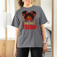 Little Miss Trinidad And Tobago T Shirt For Women Afro Black Messy Bun Girl Trini Flag Bow
