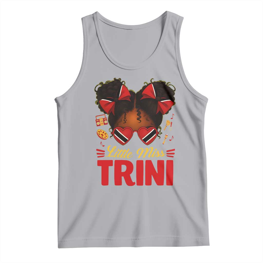 Little Miss Trinidad And Tobago Tank Top Afro Black Messy Bun Girl Trini Flag Bow