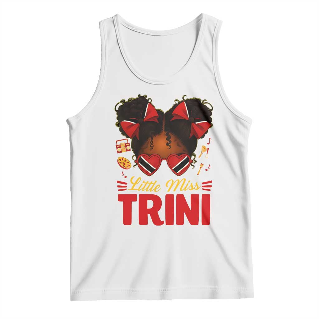 Little Miss Trinidad And Tobago Tank Top Afro Black Messy Bun Girl Trini Flag Bow