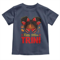 Little Miss Trinidad And Tobago Toddler T Shirt Afro Black Messy Bun Girl Trini Flag Bow
