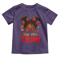 Little Miss Trinidad And Tobago Toddler T Shirt Afro Black Messy Bun Girl Trini Flag Bow