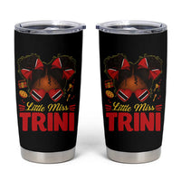 Little Miss Trinidad And Tobago Tumbler Cup Afro Black Messy Bun Girl Trini Flag Bow
