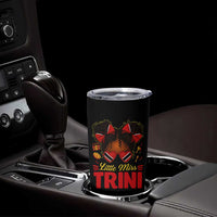 Little Miss Trinidad And Tobago Tumbler Cup Afro Black Messy Bun Girl Trini Flag Bow