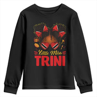 Little Miss Trinidad And Tobago Youth Sweatshirt Afro Black Messy Bun Girl Trini Flag Bow