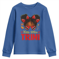 Little Miss Trinidad And Tobago Youth Sweatshirt Afro Black Messy Bun Girl Trini Flag Bow