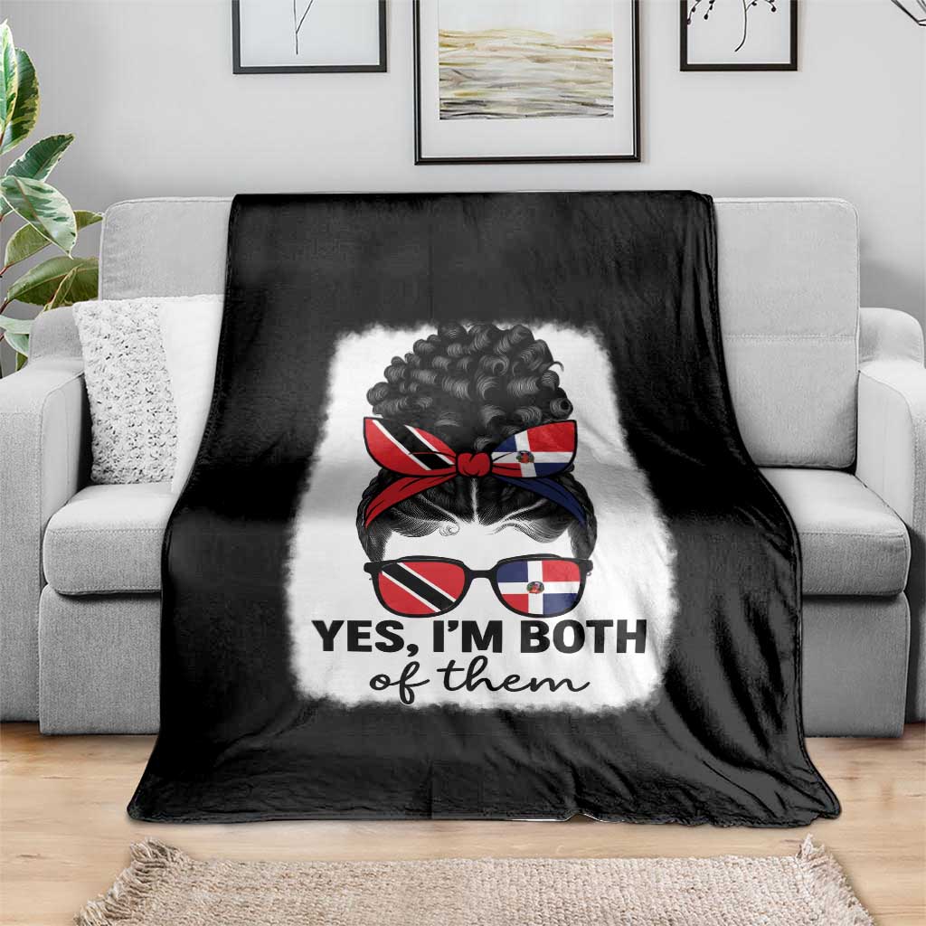 Trini Dominican Girl Throw Blanket Yes Im Both Trinidad And Tobago Dominican Pride