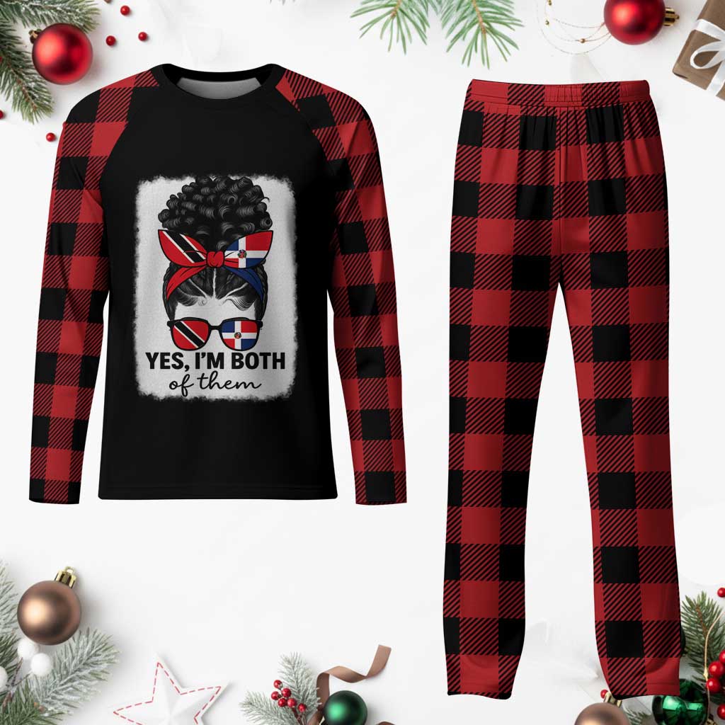 Trini Dominican Girl Plaid Pajama Set Yes Im Both Trinidad And Tobago Dominican Pride