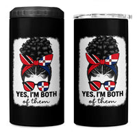 Trini Dominican Girl 4 in 1 Can Cooler Tumbler Yes Im Both Trinidad And Tobago Dominican Pride