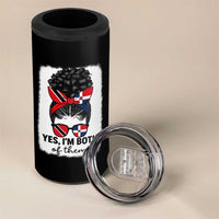 Trini Dominican Girl 4 in 1 Can Cooler Tumbler Yes Im Both Trinidad And Tobago Dominican Pride