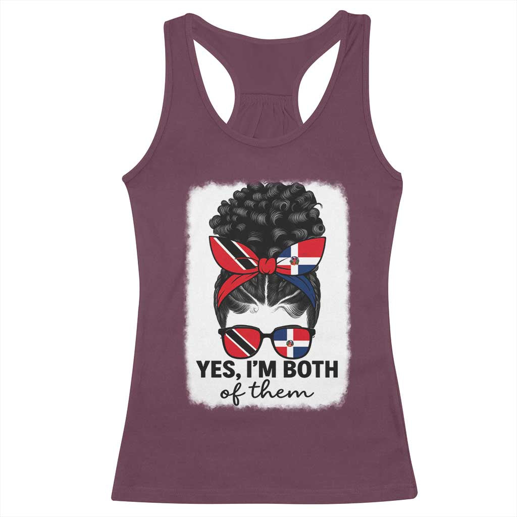 Trini Dominican Girl Racerback Tank Top Yes Im Both Trinidad And Tobago Dominican Pride