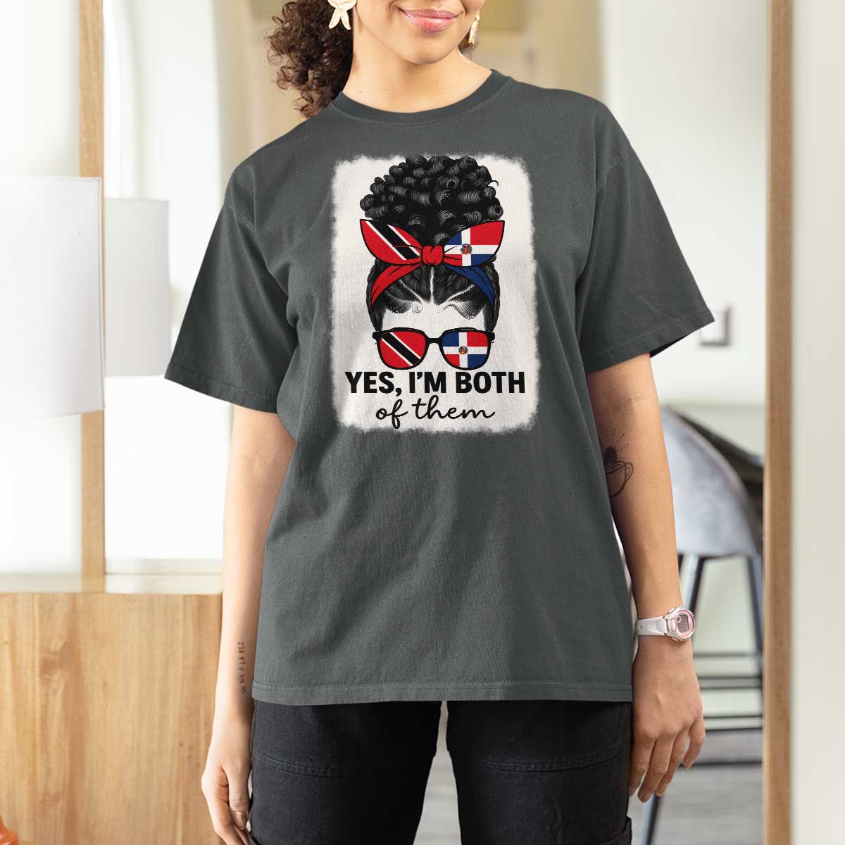 Trini Dominican Girl T Shirt For Women Yes Im Both Trinidad And Tobago Dominican Pride