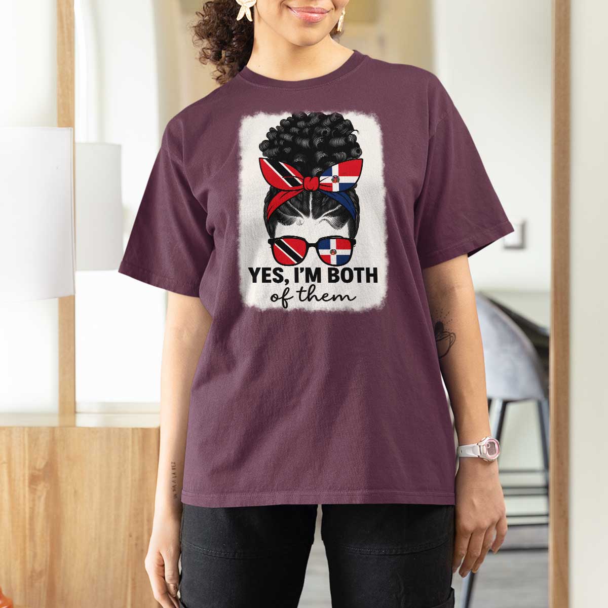Trini Dominican Girl T Shirt For Women Yes Im Both Trinidad And Tobago Dominican Pride
