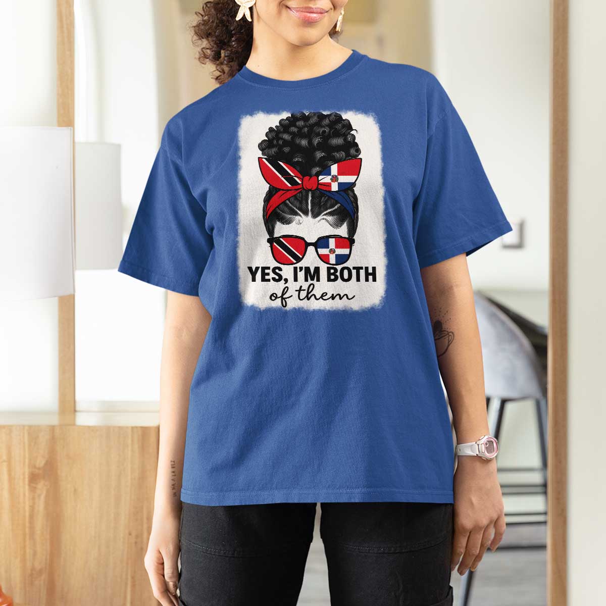 Trini Dominican Girl T Shirt For Women Yes Im Both Trinidad And Tobago Dominican Pride
